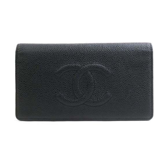 CHANEL Black Caviar Leather Wallet
